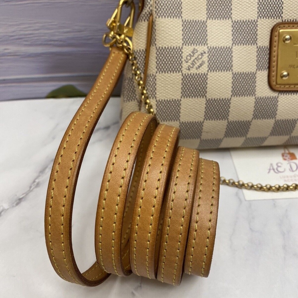 β€οΈβπ©ΉSOLDβ€οΈβπ©Ή Louis Vuitton Eva Damier Azur Chain Clutch 2 Way Purse (SN2123) - Picture 5 of 15